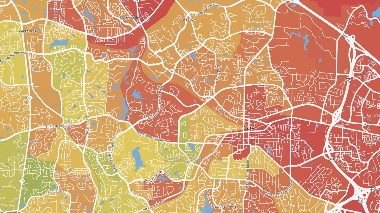 27513, NC Map of Drug-Related Crime Rates