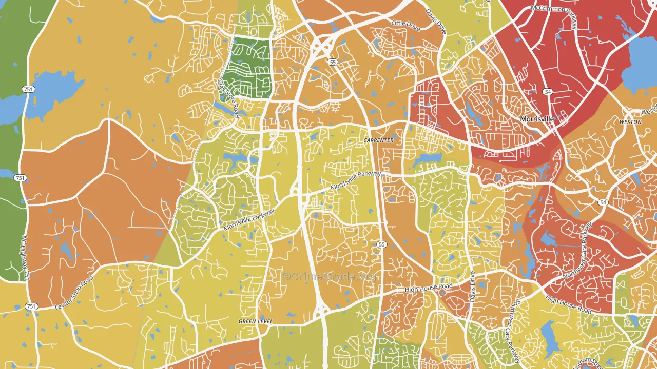 27519, NC Map of Drug-Related Crime Rates