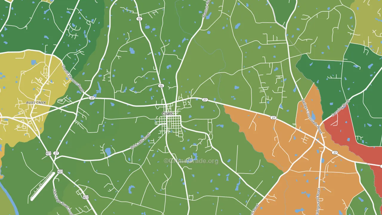 27521, NC Map of Drug-Related Crime Rates