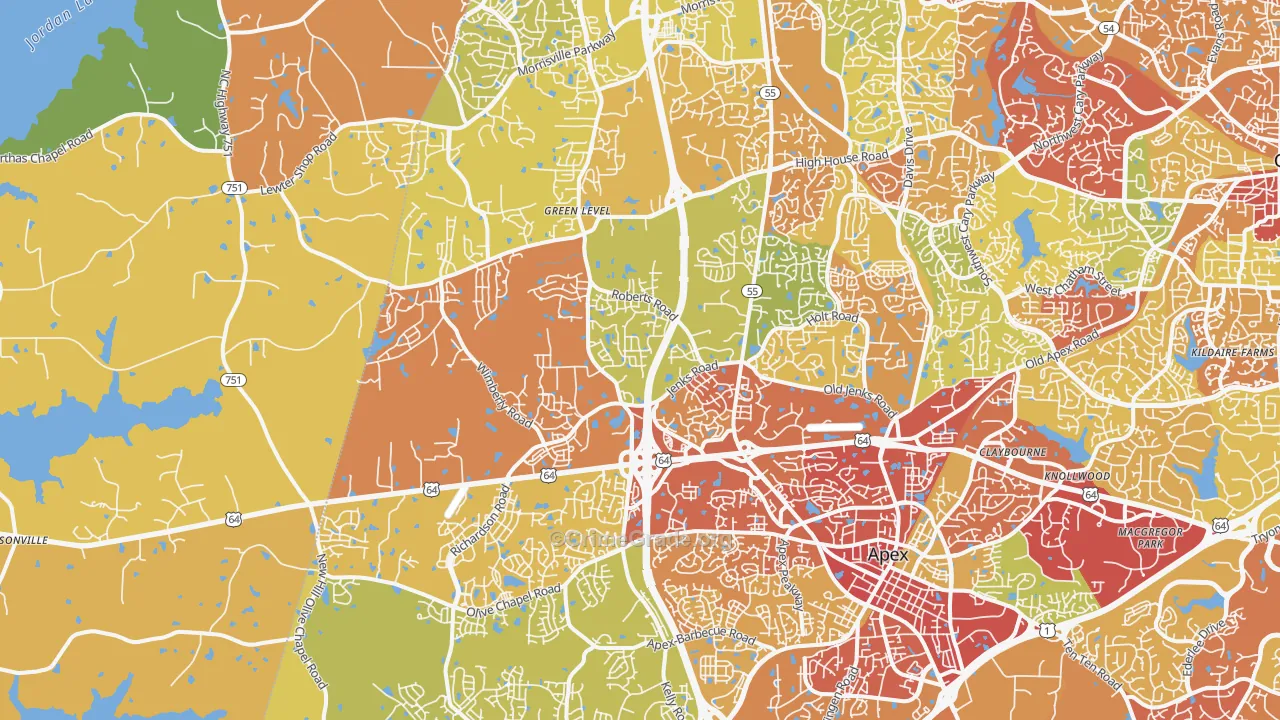 27523, NC Map of Drug-Related Crime Rates