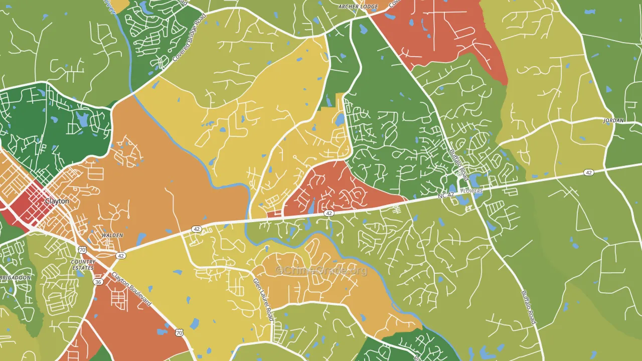 27527, NC Map of Drug-Related Crime Rates