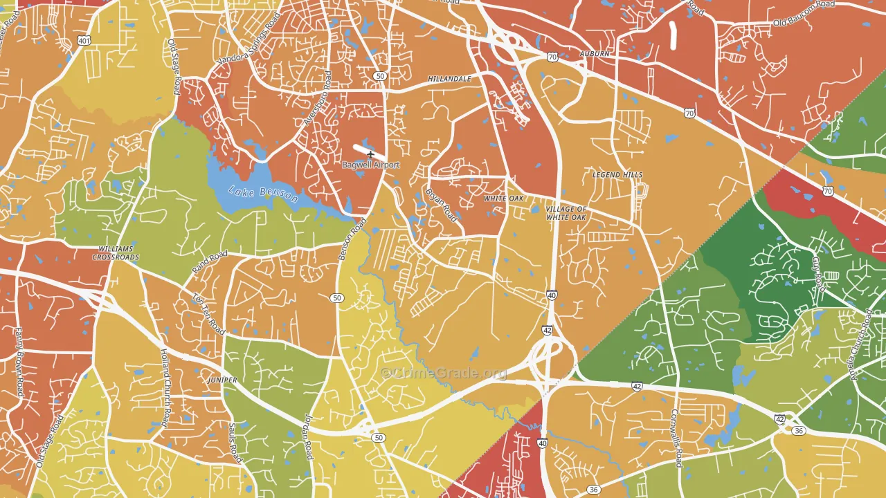 27529, NC Map of Drug-Related Crime Rates