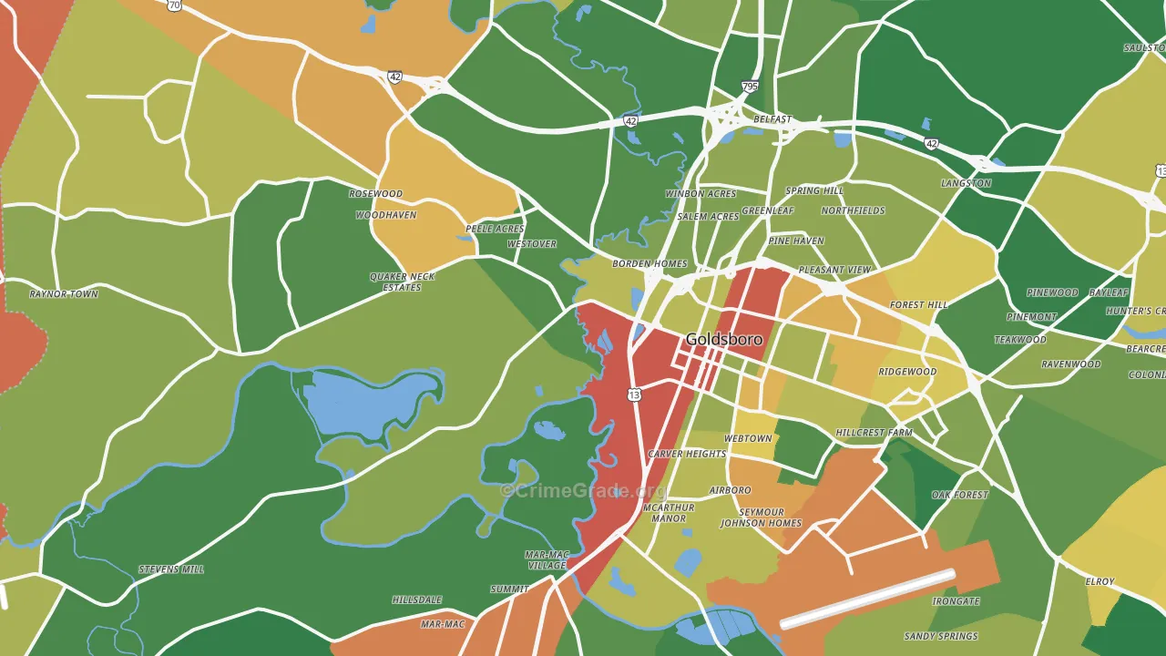 27530, NC Map of Drug-Related Crime Rates