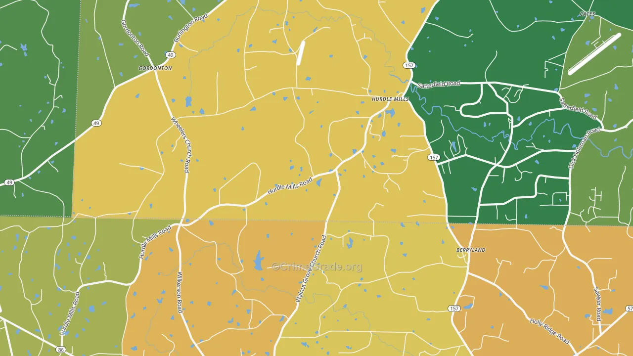 27541, NC Map of Drug-Related Crime Rates