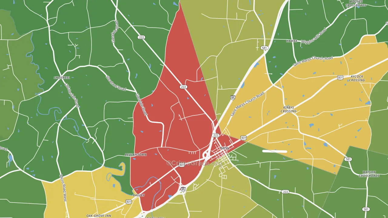27542, NC Map of Drug-Related Crime Rates