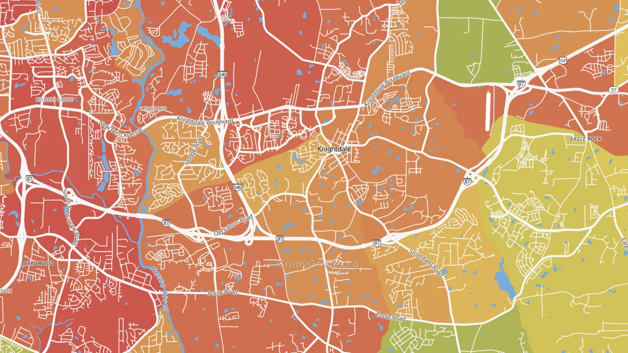 27545, NC Map of Drug-Related Crime Rates