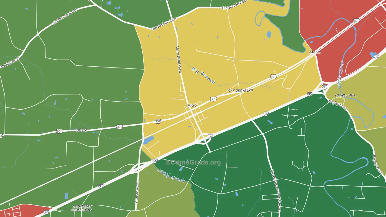 27555, NC Map of Drug-Related Crime Rates