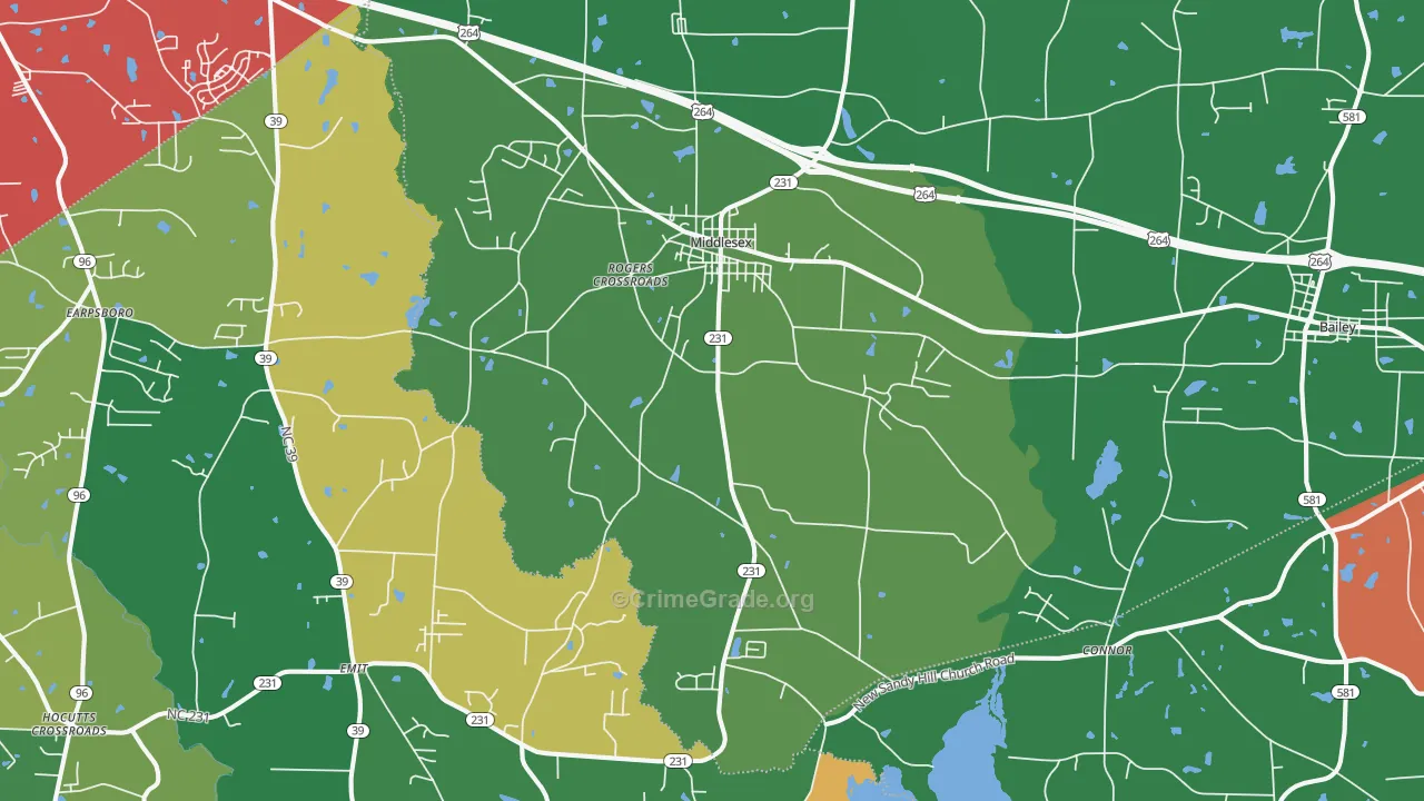 27557, NC Map of Drug-Related Crime Rates