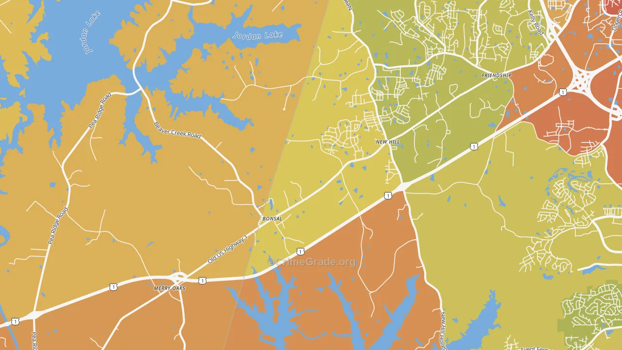 27562, NC Map of Drug-Related Crime Rates