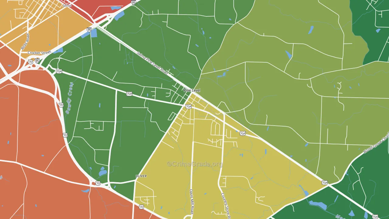 27568, NC Map of Drug-Related Crime Rates