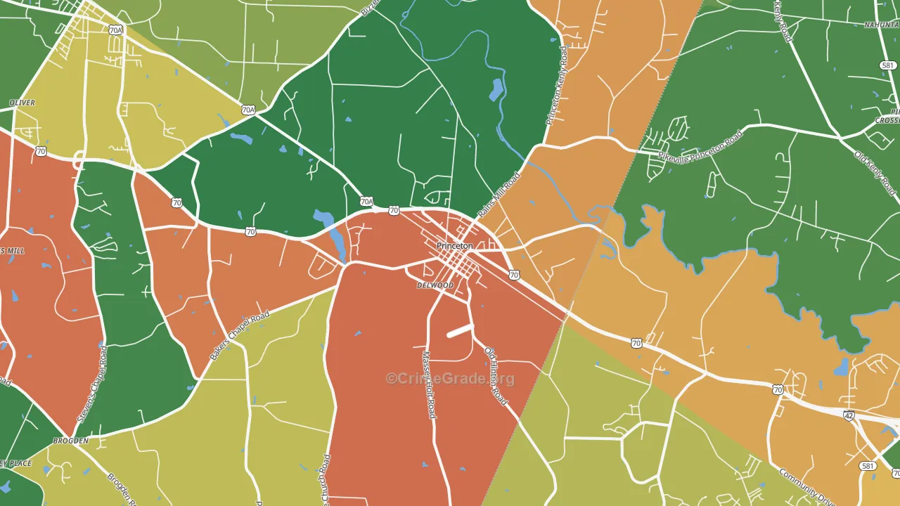 27569, NC Map of Drug-Related Crime Rates
