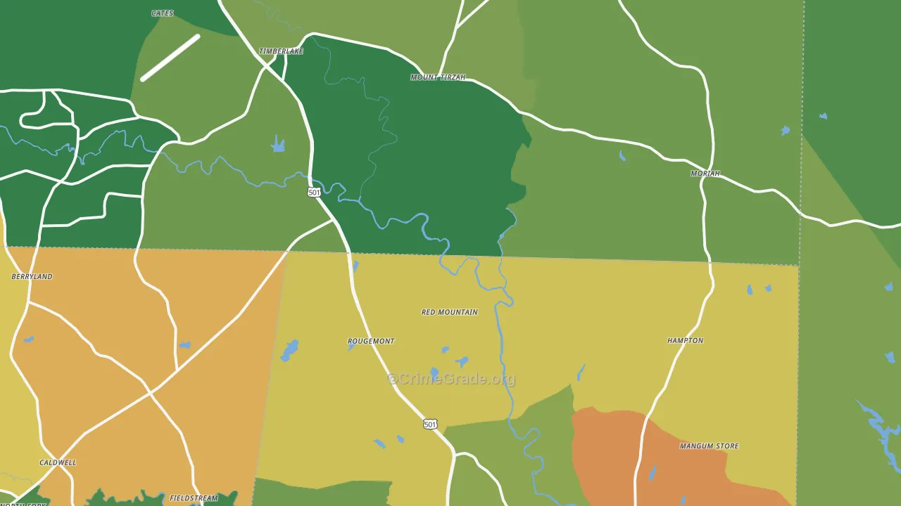 27572, NC Map of Drug-Related Crime Rates