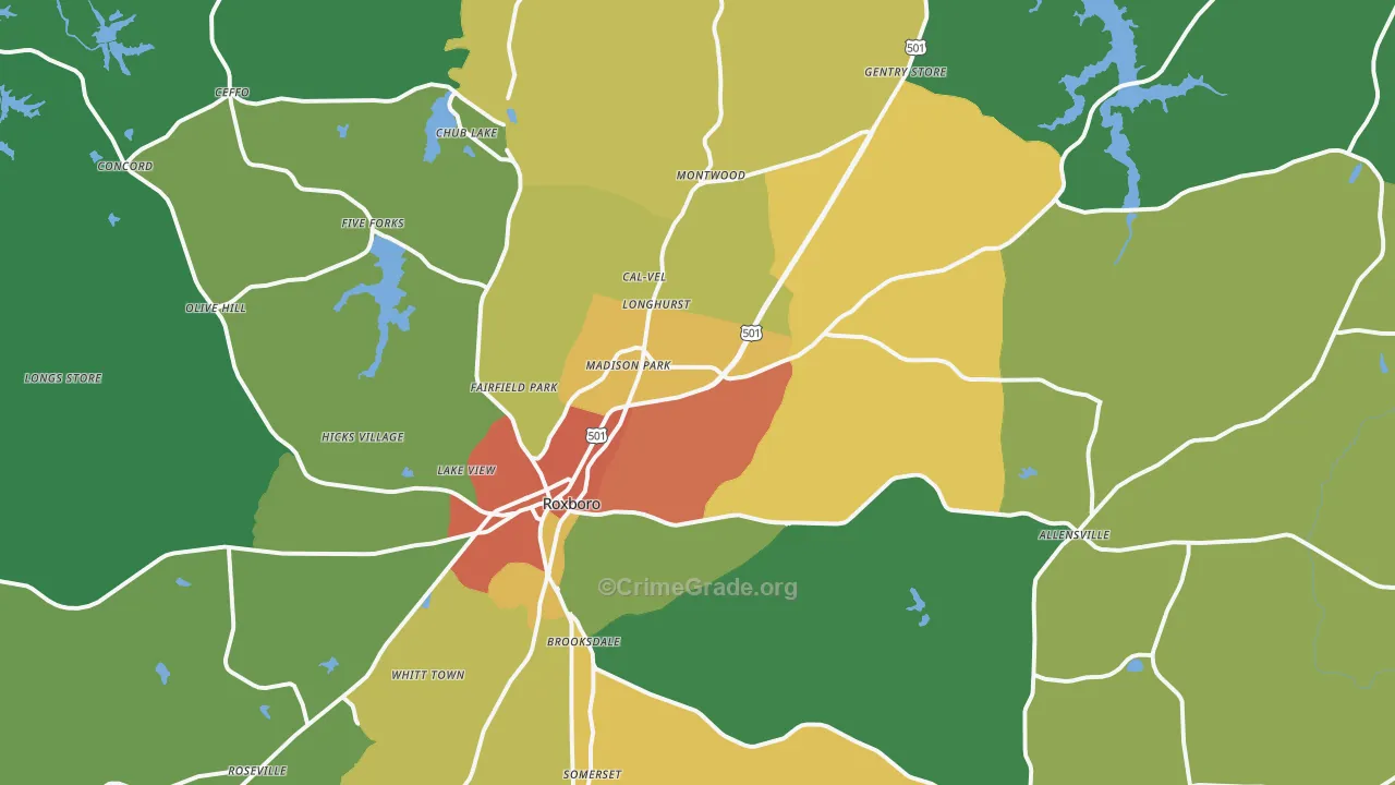 27574, NC Map of Drug-Related Crime Rates