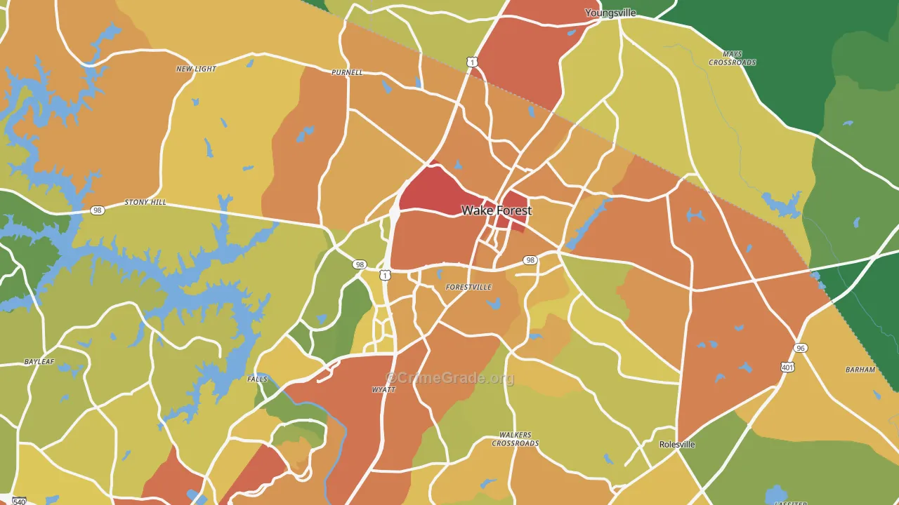 27587, NC Map of Drug-Related Crime Rates