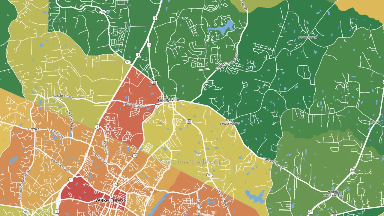 27596, NC Map of Drug-Related Crime Rates