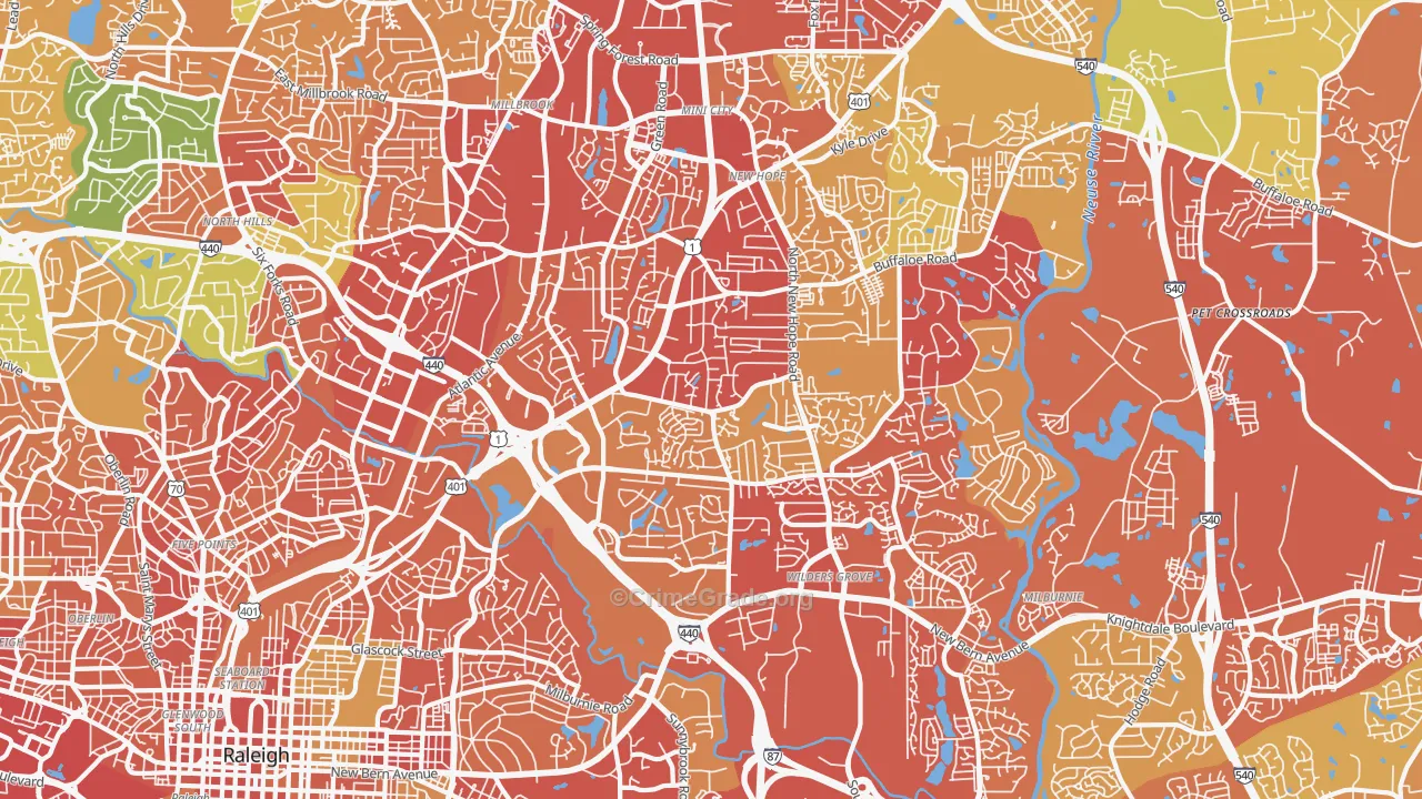 27604, NC Map of Drug-Related Crime Rates