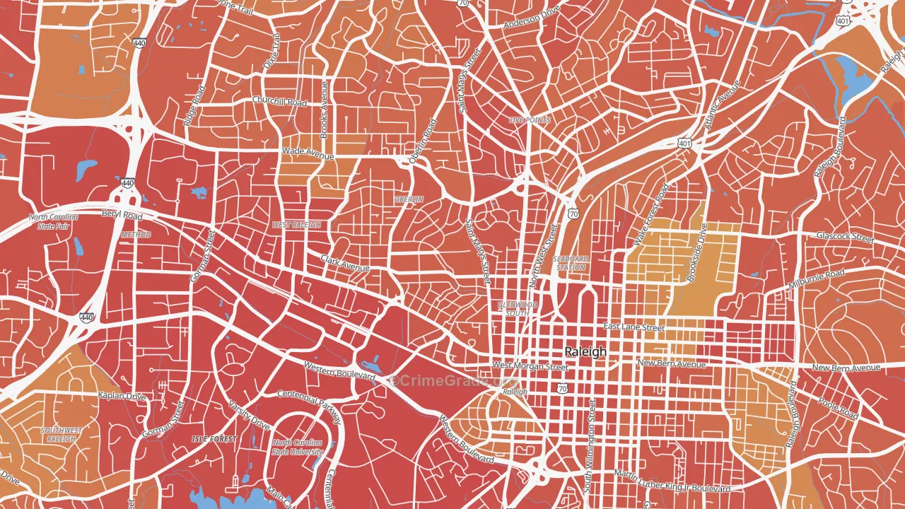 27605, NC Map of Drug-Related Crime Rates