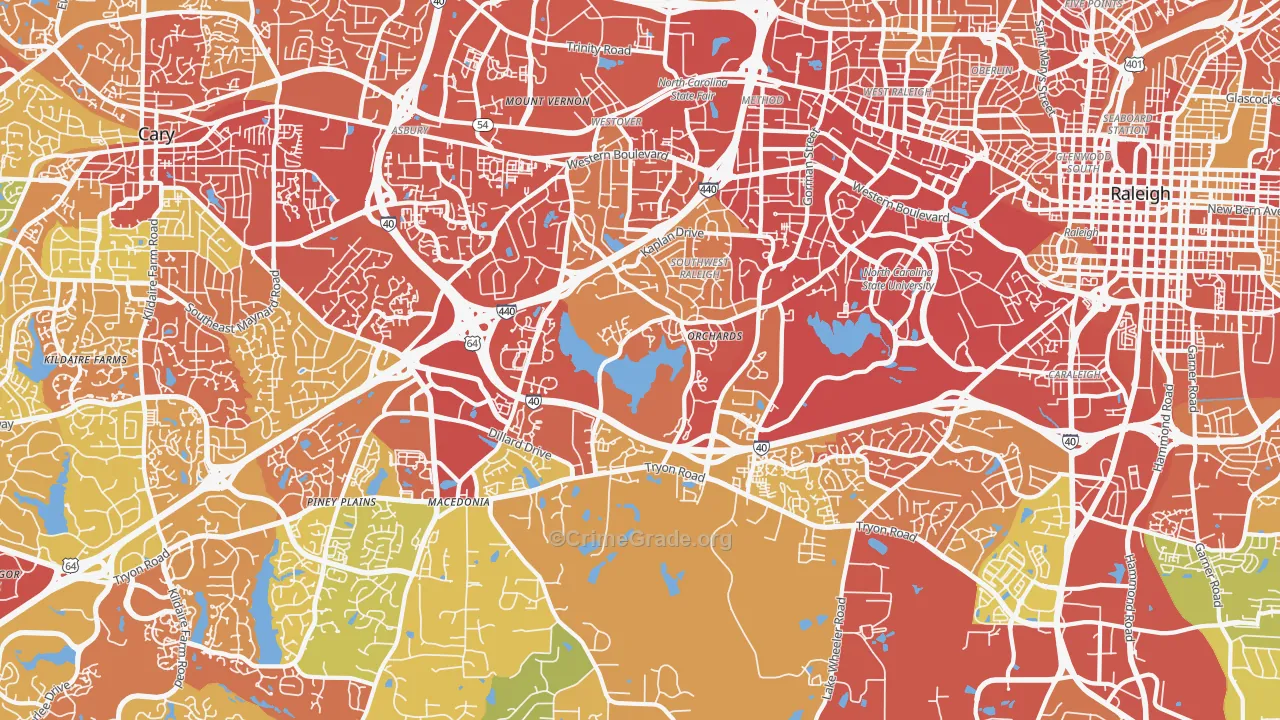 27606, NC Map of Drug-Related Crime Rates