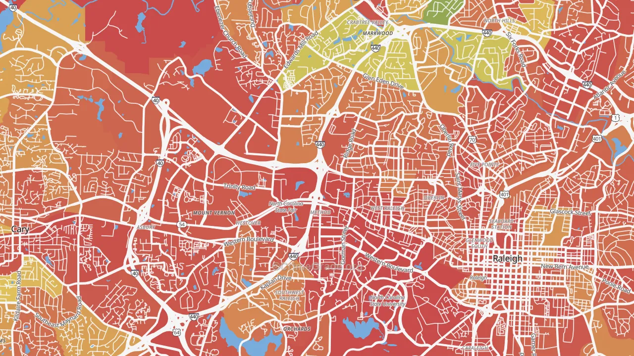 27607, NC Map of Drug-Related Crime Rates