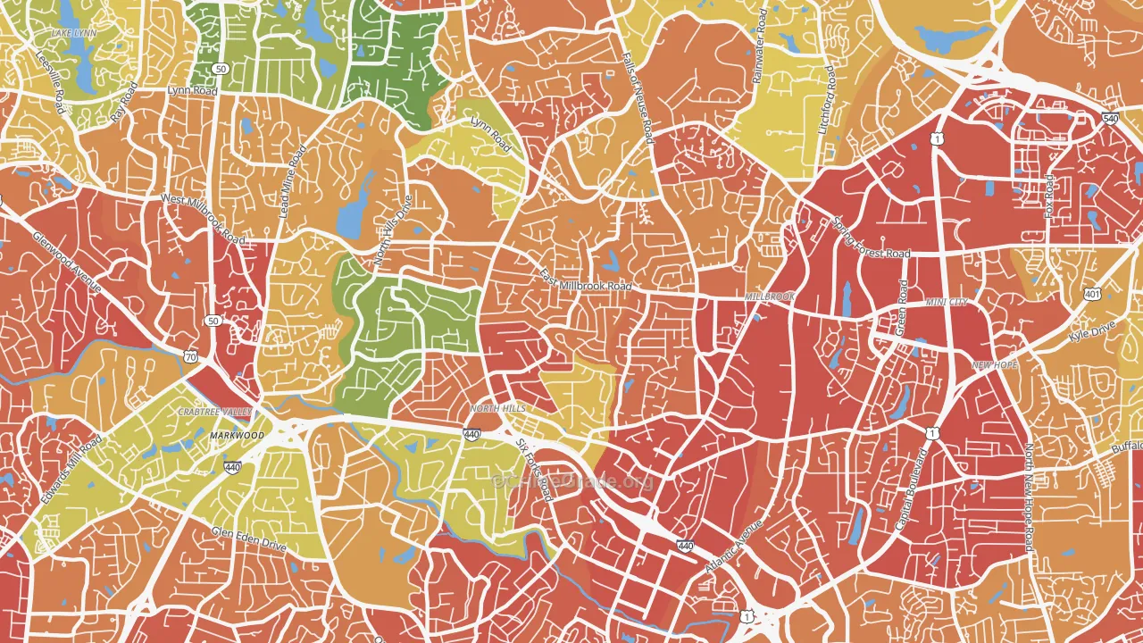 27609, NC Map of Drug-Related Crime Rates