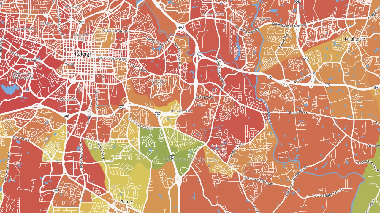 27610, NC Map of Drug-Related Crime Rates