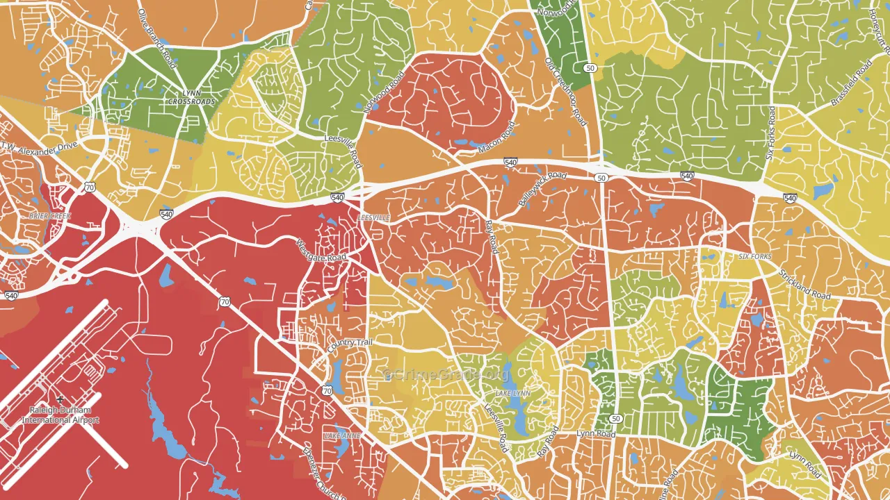 27613, NC Map of Drug-Related Crime Rates