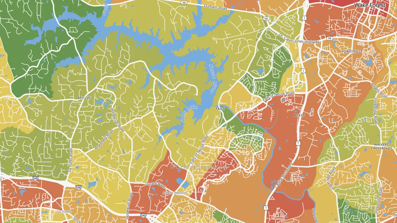 27614, NC Map of Drug-Related Crime Rates