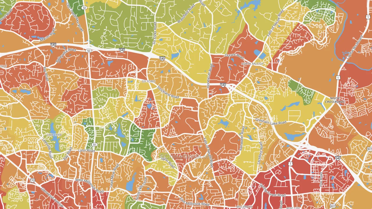 27615, NC Map of Drug-Related Crime Rates