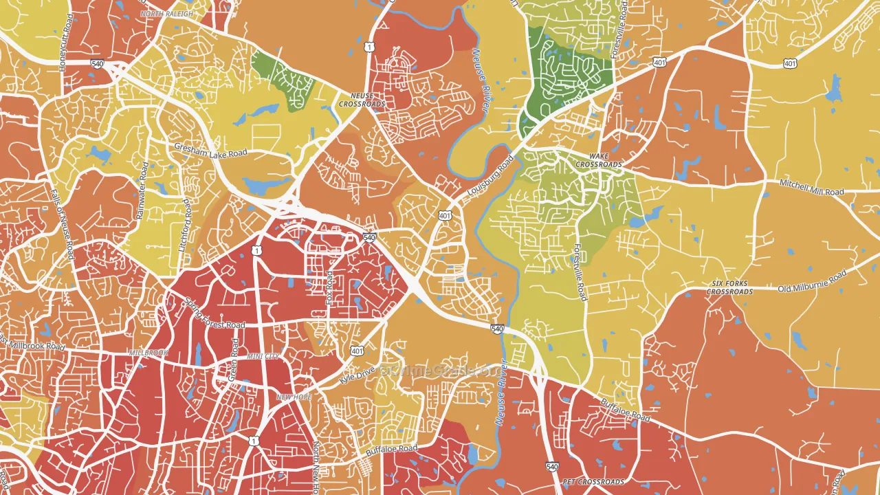 27616, NC Map of Drug-Related Crime Rates
