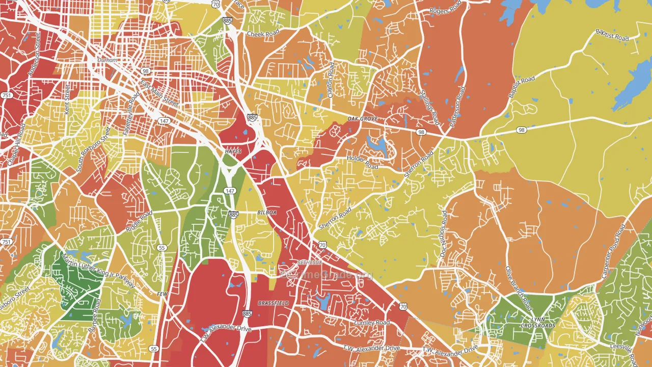 27703, NC Map of Drug-Related Crime Rates