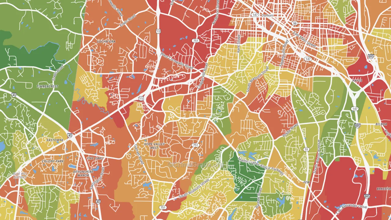 27707, NC Map of Drug-Related Crime Rates