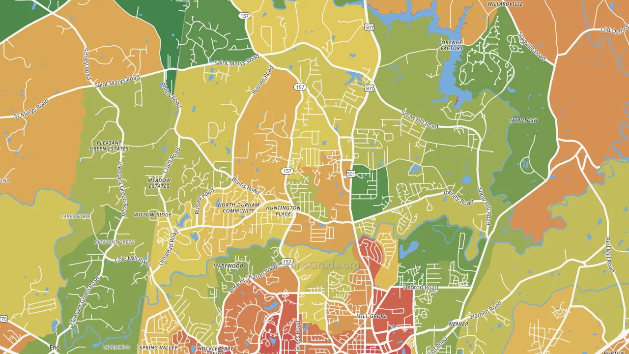 27712, NC Map of Drug-Related Crime Rates