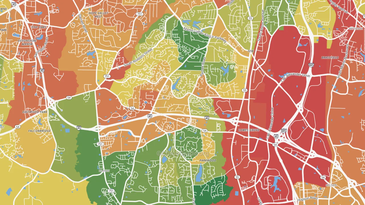 27713, NC Map of Drug-Related Crime Rates