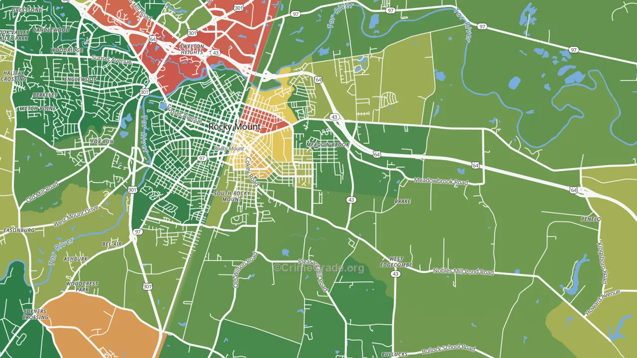 27801, NC Map of Drug-Related Crime Rates