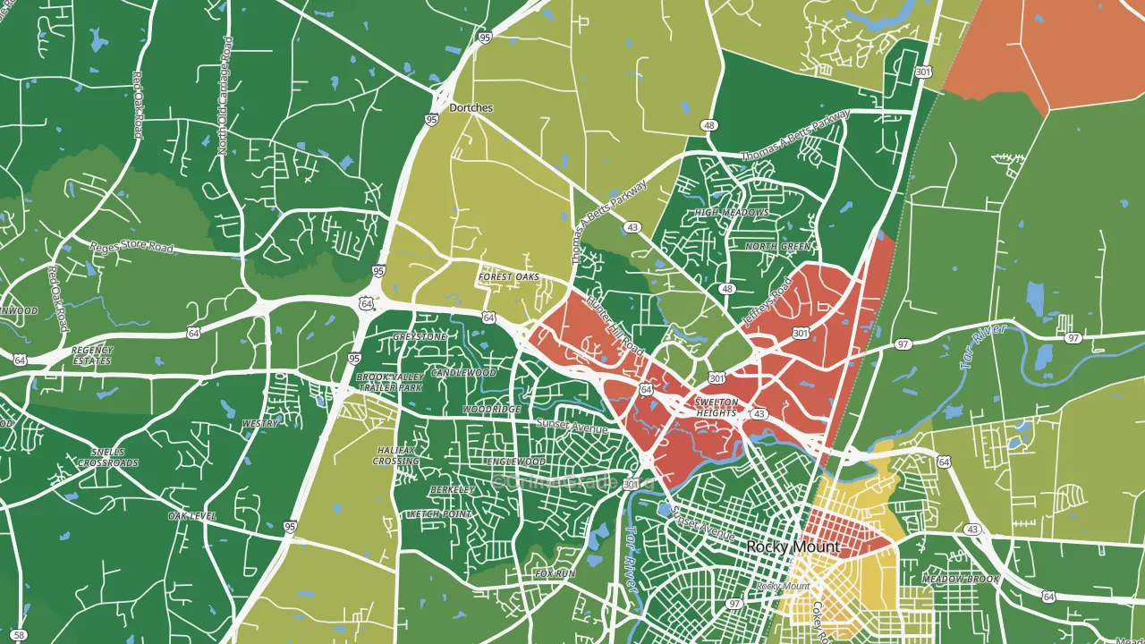 27804, NC Map of Drug-Related Crime Rates