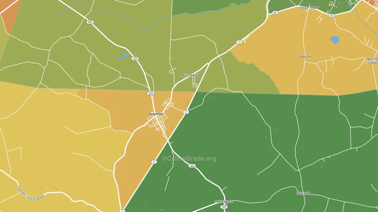 27805, NC Map of Drug-Related Crime Rates