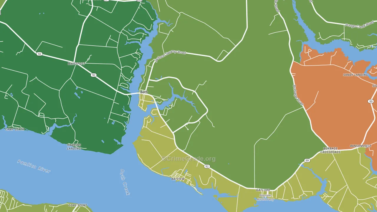 27808, NC Map of Drug-Related Crime Rates