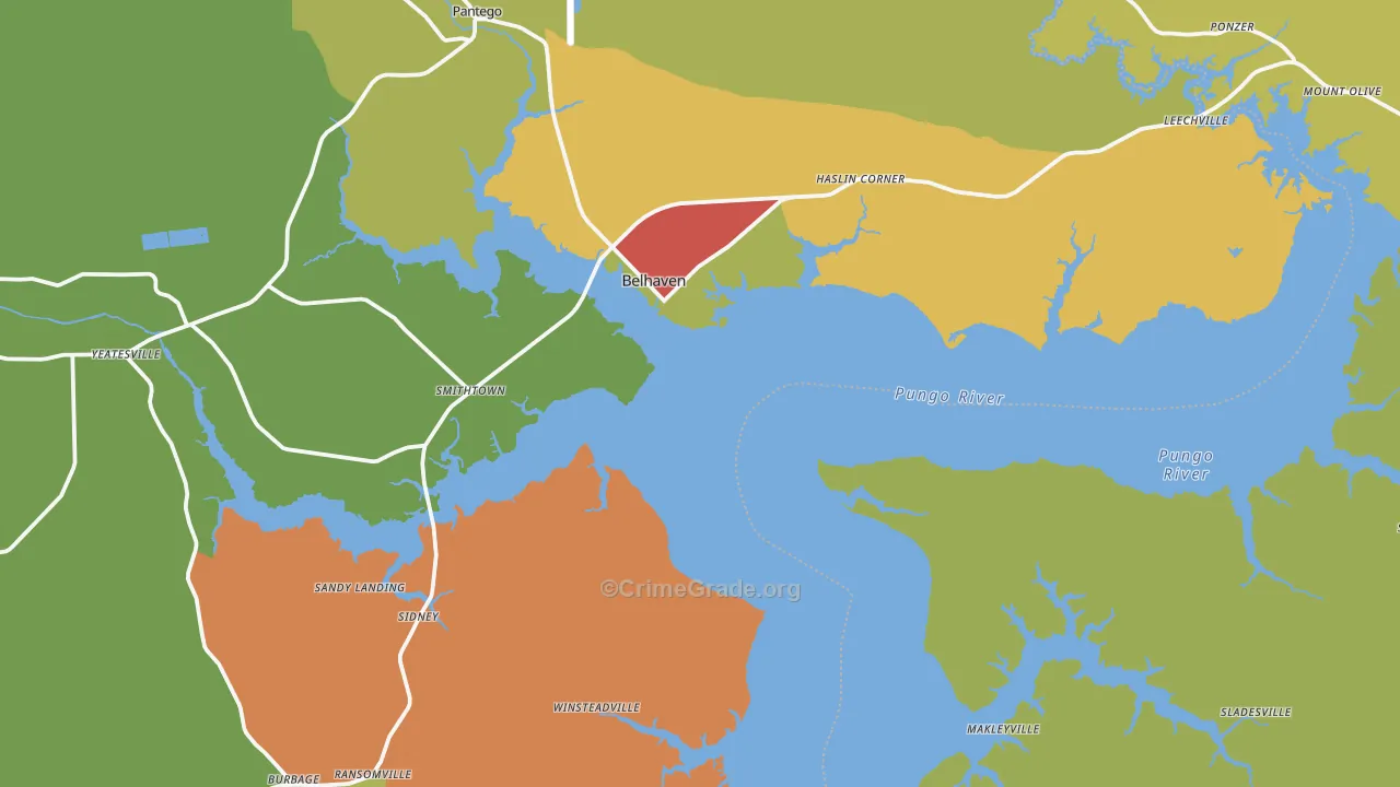 27810, NC Map of Drug-Related Crime Rates