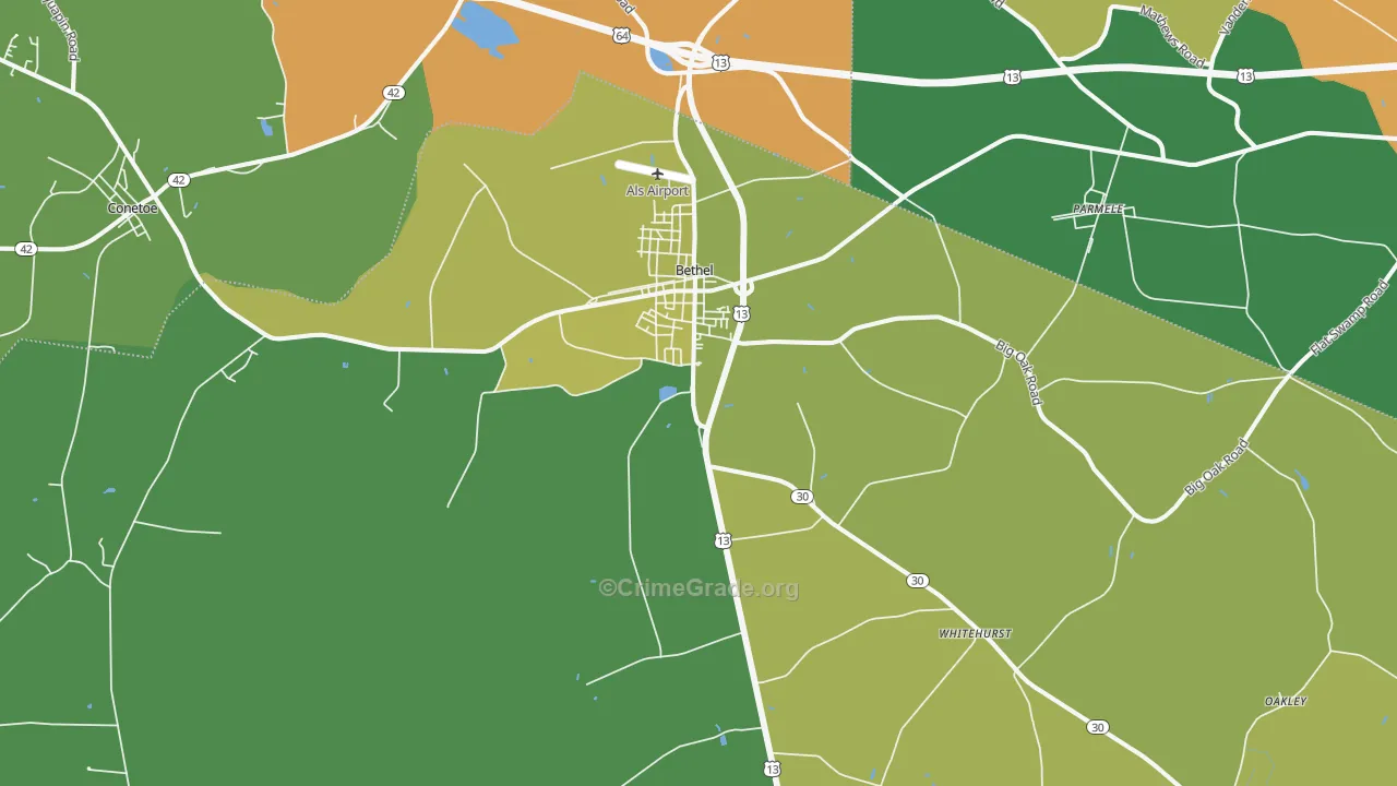27812, NC Map of Drug-Related Crime Rates