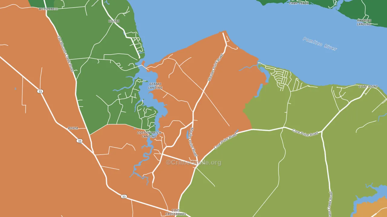 27814, NC Map of Drug-Related Crime Rates