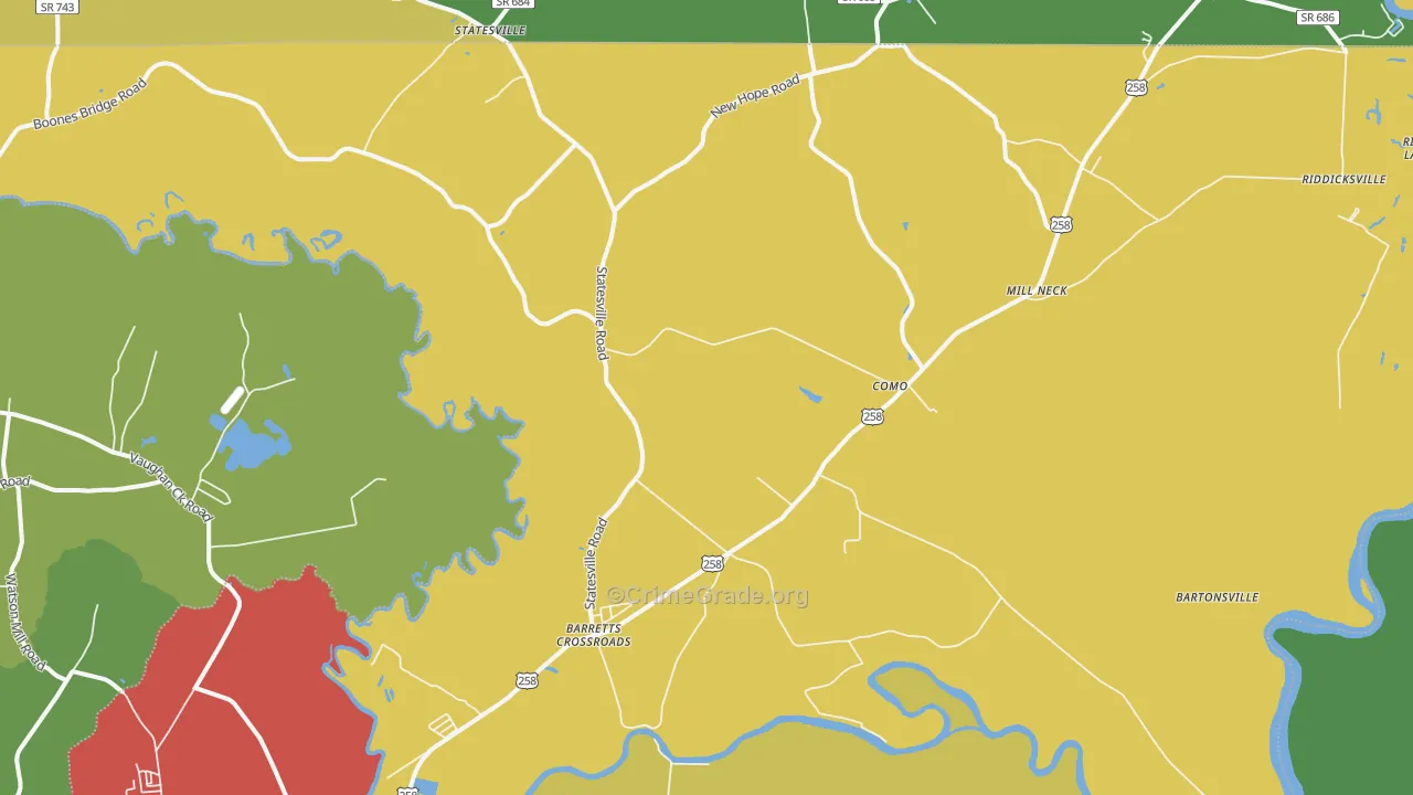27818, NC Map of Drug-Related Crime Rates