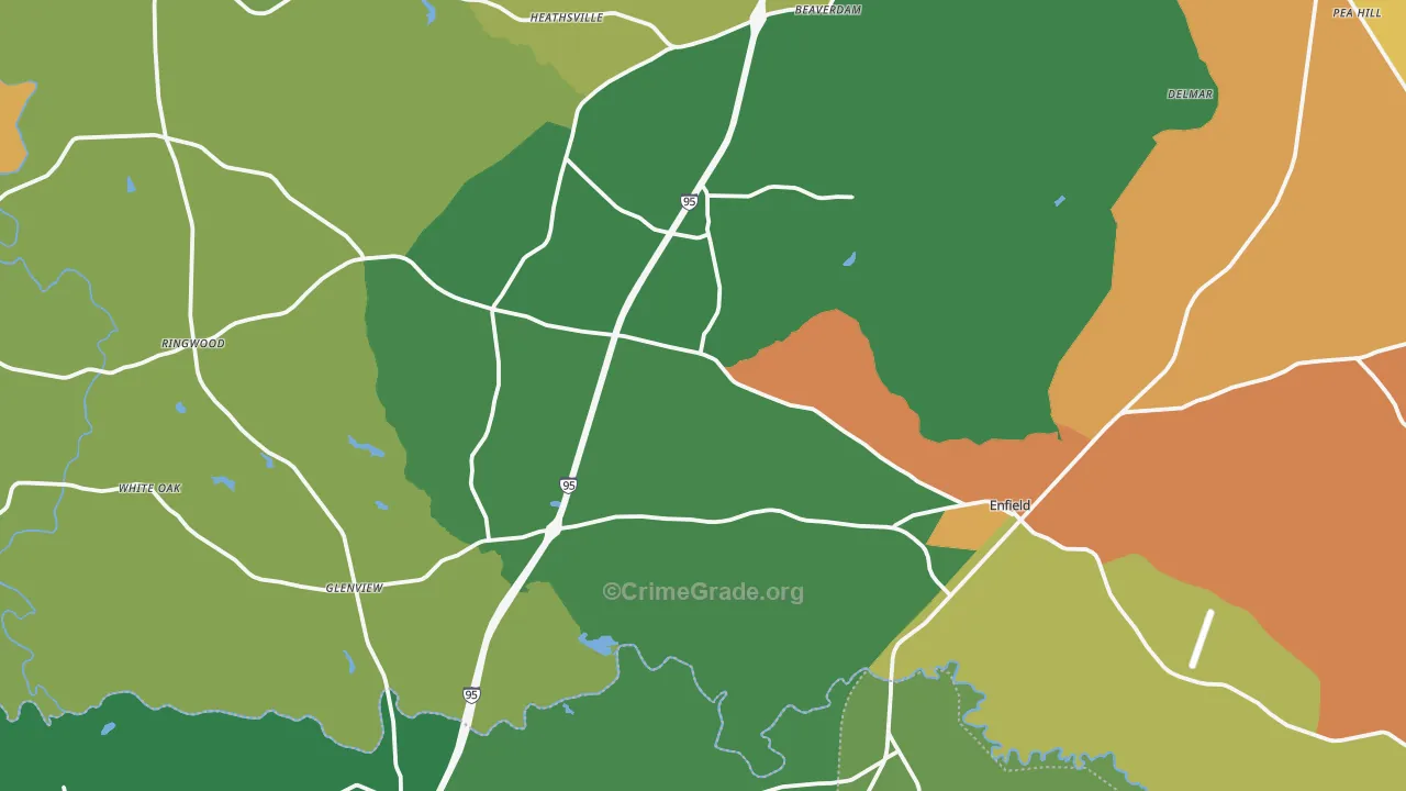 27823, NC Map of Drug-Related Crime Rates