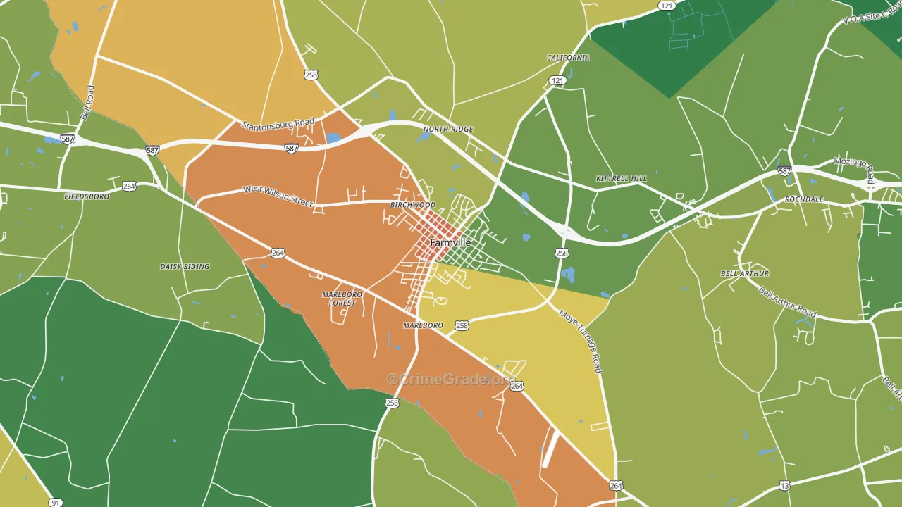 27828, NC Map of Drug-Related Crime Rates