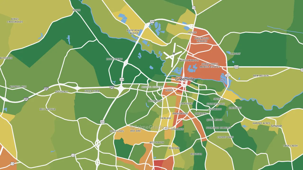 27834, NC Map of Drug-Related Crime Rates