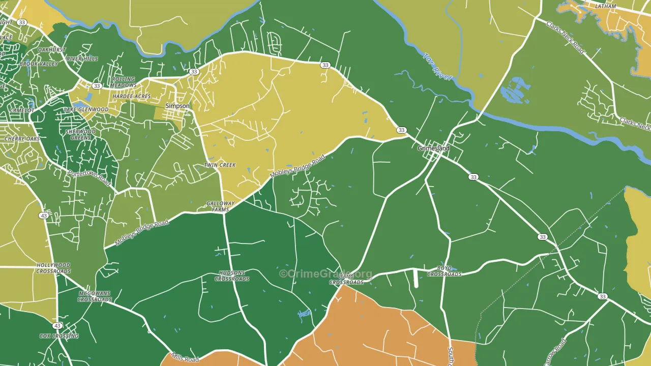 27837, NC Map of Drug-Related Crime Rates
