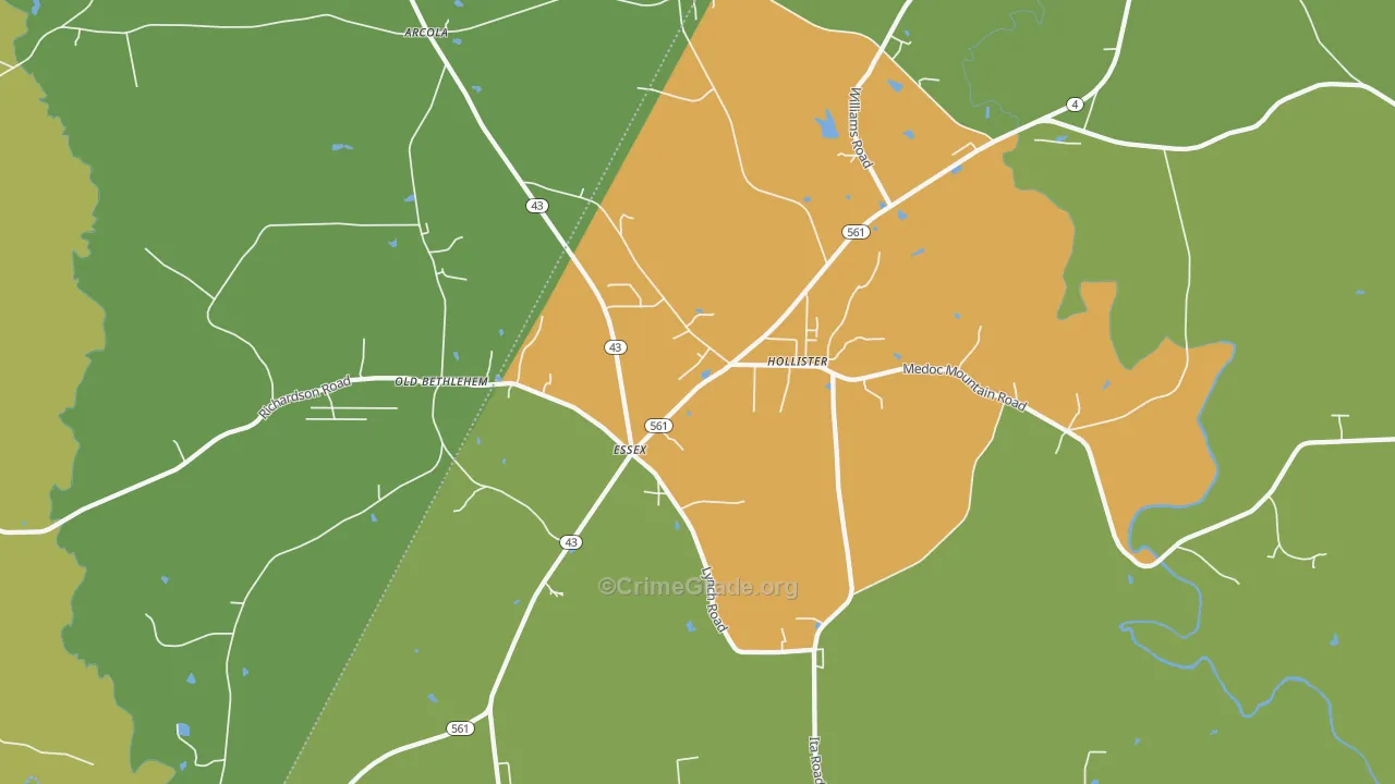 27844, NC Map of Drug-Related Crime Rates