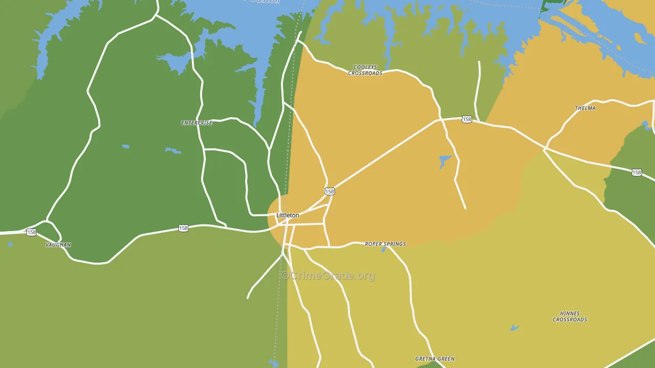 27850, NC Map of Drug-Related Crime Rates
