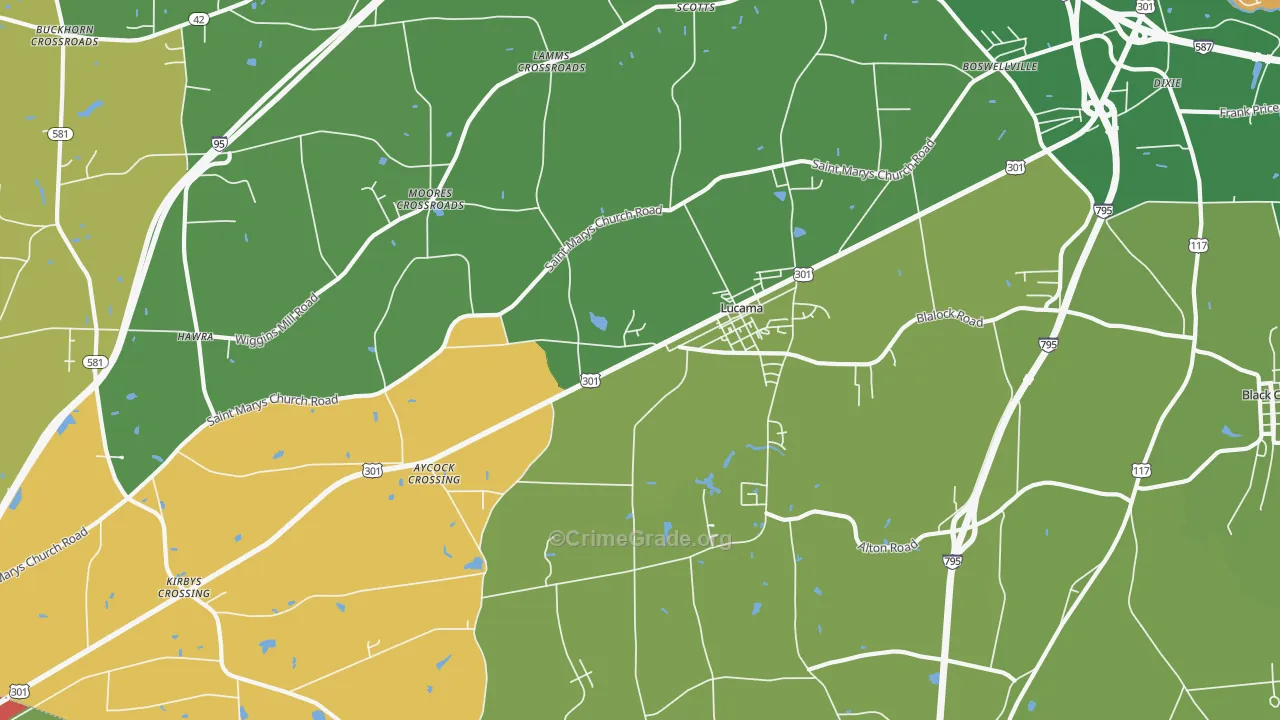 27851, NC Map of Drug-Related Crime Rates