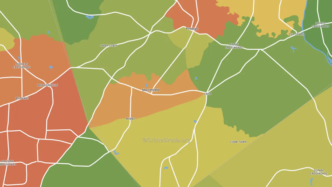27852, NC Map of Drug-Related Crime Rates