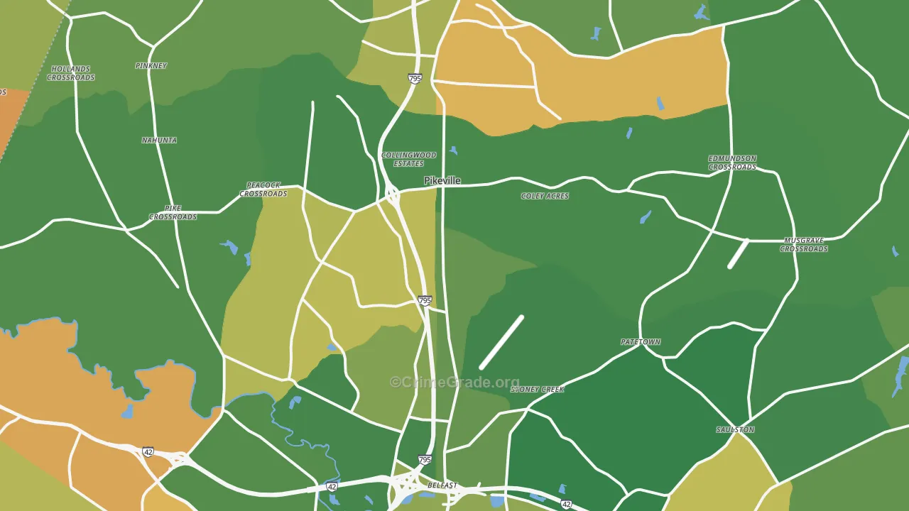 27863, NC Map of Drug-Related Crime Rates